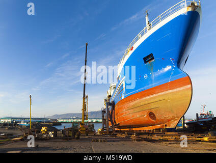 Wartung der Schiffe Hafen von Reykjavik. Stockfoto