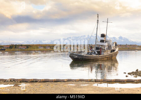 Altes Fischerboot ushuaia Patagonien Argentinien Stockfoto