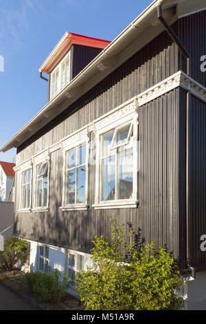 Traditionelles Haus in Reykjavik Stadt Island Stockfoto