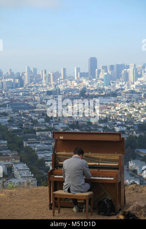 Piano Mann in San Francisco Stockfoto