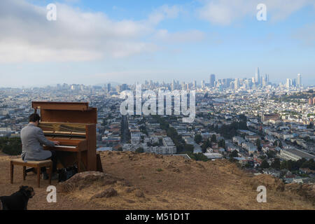 Piano Mann in San Francisco Stockfoto