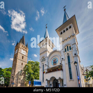 Orthodoxen Nikolauskirche, St Stephen Turm in Baia Mare, Rumänien, Maramures Region Stockfoto