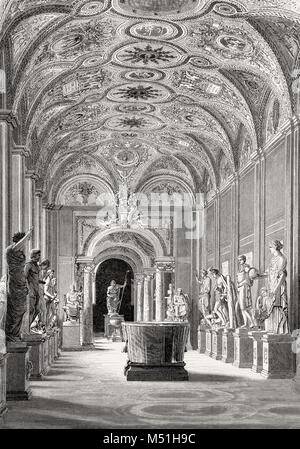 Museo Pio-Clementino, Vatikanische Museen, Vatikan, Rom, Italien, 19. Jahrhundert Stockfoto