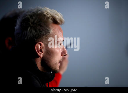 Barcelonas Ivan Rakitic während der Pressekonferenz an der Stamford Bridge, London. Stockfoto