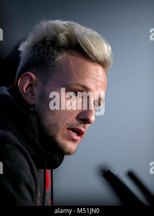 Barcelonas Ivan Rakitic während der Pressekonferenz an der Stamford Bridge, London. Stockfoto