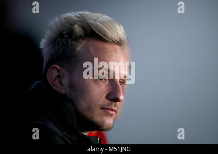 Barcelonas Ivan Rakitic während der Pressekonferenz an der Stamford Bridge, London. Stockfoto