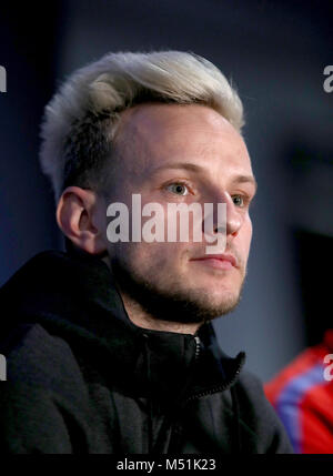 Barcelonas Ivan Rakitic während der Pressekonferenz an der Stamford Bridge, London. Stockfoto