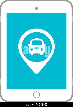 Auto und Perspektive smartphone Vektor. Zeiger für den Druck, Website, Präsentation und Anwendung mockup. Stock Vektor
