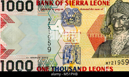 Sierra Leone 1000 Leone Bank Note Stockfoto