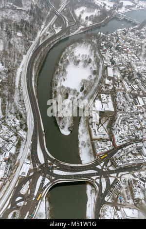 Luftaufnahme, Brehm Insel Essen Werden, Ruhr, Ruhrgebiet, Essen, Ruhrgebiet, Nordrhein-Westfalen, Deutschland, Europa, Essen, Ruhrgebiet, Norden Rhine-We Stockfoto