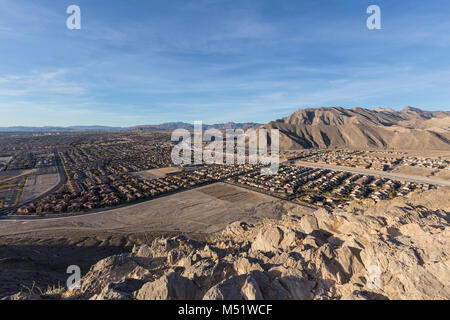 Wüste suburban Draufsicht Lone Mountain Peak in Las Vegas Nevada. Stockfoto