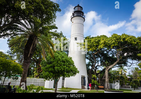 Der Key West Leuchtturm ist in Key West, Florida. Die ersten Key West Lighthouse ist ein 65-Fuß-Turm im Jahr 1825 abgeschlossen. Stockfoto