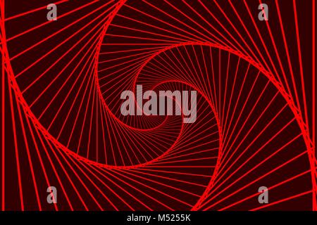 Rotierende konzentrische Quadrate, Quadrat optische Illusion Muster - Rot, geometrischen abstrakten Hintergrund Stock Vektor