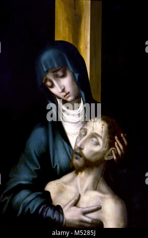 Pietà 1568 Luis de Morales (1509 - 1586) 16., Jahrhundert, Spanien, Spanisch, (Jesus Christus gestorben und in den Armen seiner Mutter, der Jungfrau Maria. ) Stockfoto