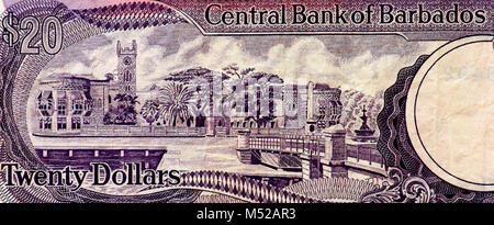 Barbados 20 20 Dollar Bank Note Stockfoto