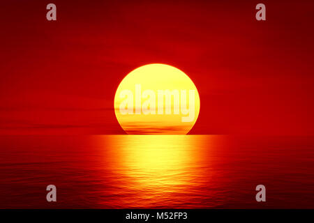 roten Sonnenuntergang über dem Ozean Stockfoto