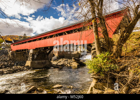 Taftsville Covered Bridge Woodstock, Vermont, USA Stockfoto