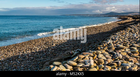 Langen Kiesstrand, Spey Bay, Moray, Schottland, UK, größte Kiesstrand in Schottland Stockfoto