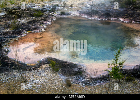 Geothermische hot spring und Dampf von Rainbow bunte Hot Pool Stockfoto