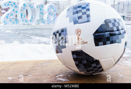 Januar 22, 2018. Moskau, Russland. Der offizielle Ball der FIFA WM 2018 Adidas Telstar 18. Stockfoto