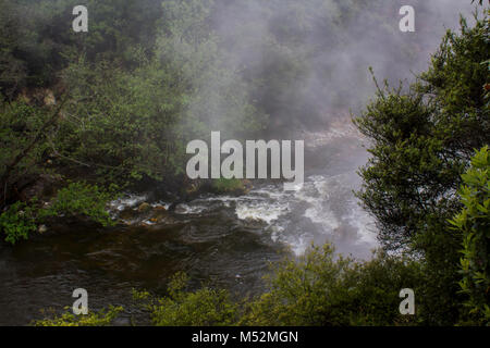 Geothermische Dampf strömt von Hot Spring Stockfoto