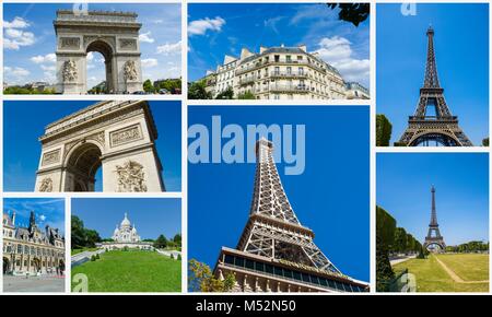 Collage aus Paris Fotos Sammlung Stockfoto