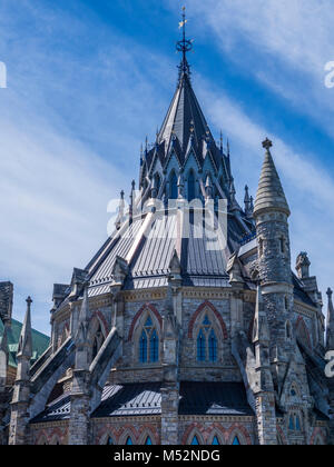 Bibliothek des Parlaments Gebäude, Parliament Hill, Ottawa, Ontario, Kanada. Stockfoto