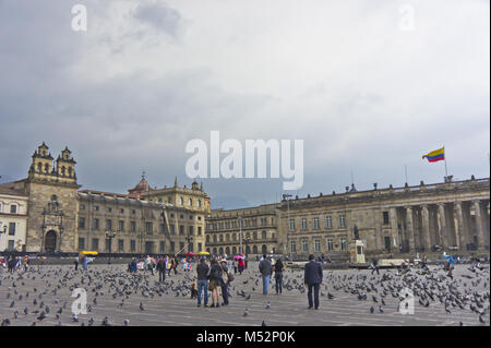 Bogota, Kolumbien, Bolívar Square, Street View Stockfoto
