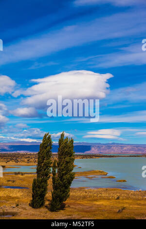 Argentinische Patagonien an windigen Sommertagen Stockfoto