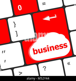 Laptop-Tastatur und Key Business drauf Stockfoto