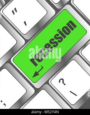 Rezession ENTER-Taste auf der Tastatur drücken Stockfoto