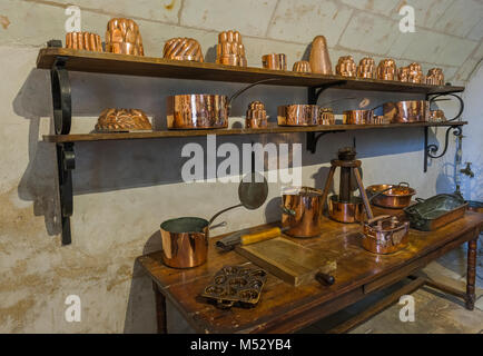 Küche im Schloss Chenonceau - Loiretal - Frankreich Stockfoto