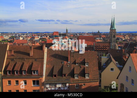 Panoramablick auf die Altstadt in Nürnberg Stockfoto