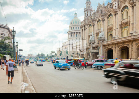 Martin Straße Havanna Kuba Capitol Gebäude anzeigen Stockfoto