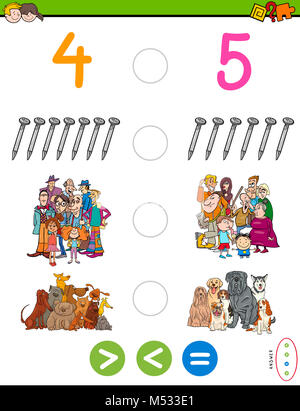Größer kleiner gleich Mathe puzzle Spiel Stockfoto