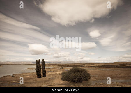 Argentinische Patagonien an einem windigen Tag Stockfoto