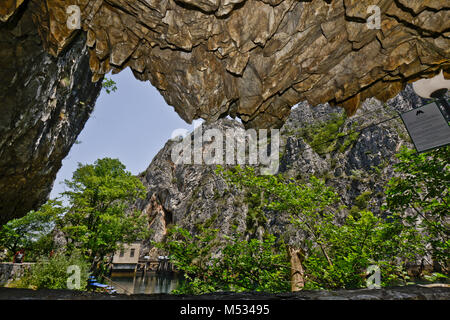 Matka Canyon, Ansicht von innen eine Höhle, Mazedonien Stockfoto