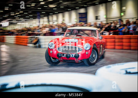 1961 Austin Healey 3000 Historic Rally Car an der London Classic Car Show & Historic Motorsport internationalen Schau in ExCel Stockfoto