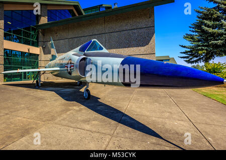 McMinnville, Oregon - 21. August 2017: US Air Force die Convair F-102A Delta Dagger auf Ausstellung im Evergreen Aviation & Space Museum. Stockfoto