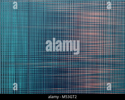 Glitch abstrakt Hintergrund mit Verzerrung, Grün, Blau und Orange horizontale und vertikale Linien, hervorragend als Kulisse für die Diashow Stockfoto