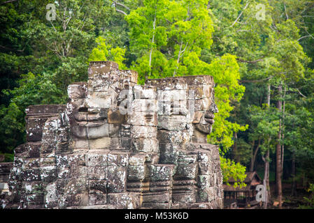 Die heitere Gesichter der Bayon, Angkor Thom Stockfoto