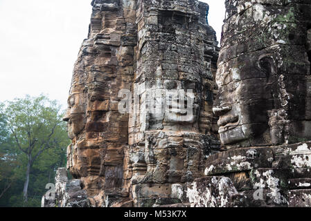 Die heitere Gesichter der Bayon, Angkor Thom Stockfoto