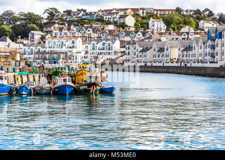 Ein Blick auf den Hafen von Brixham in South Devon, Großbritannien. Stockfoto