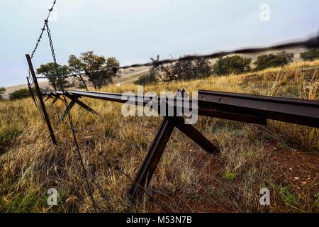 Grenzmauer. Santa Cruz, Arizona, USA. Cuenca del Rio San Pedro, Naturalia Stockfoto