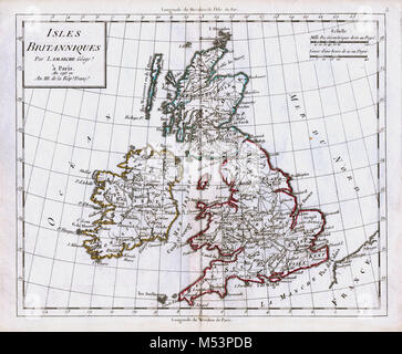 1830 Delamarche Atlas Karte - Britische Inseln - Großbritannien & Irland - Schottland England Wales London Stockfoto