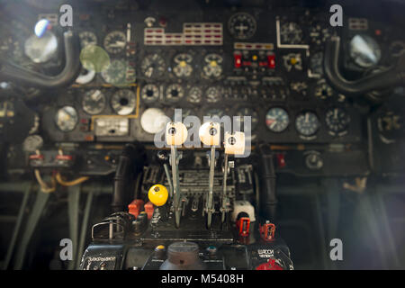 Contol Panel im Flugzeug Stockfoto