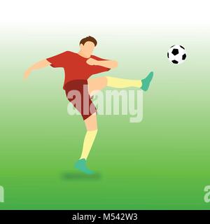 High Kick Fußball Fußball Spieler Vector Illustration Graphic Design Stock Vektor