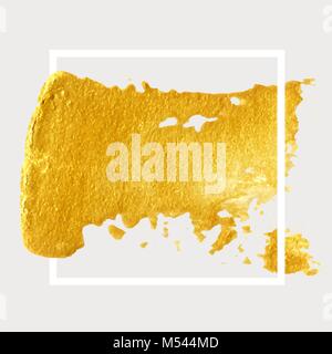 Gold Hand gezeichnet Pinsel streichen Stock Vektor