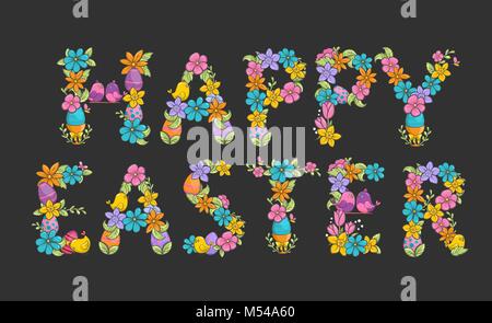 Frohe Ostern Schrift Stock Vektor