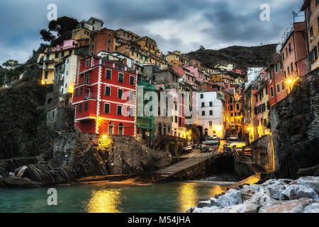 In den Cinque Terre Riomaggiore Stockfoto